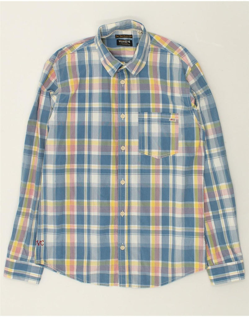 JACK & JONES Mens Shirt Large Blue Plaid Cotton | Vintage Jack & Jones | Thrift | Second-Hand Jack & Jones | Used Clothing | Messina Hembry 