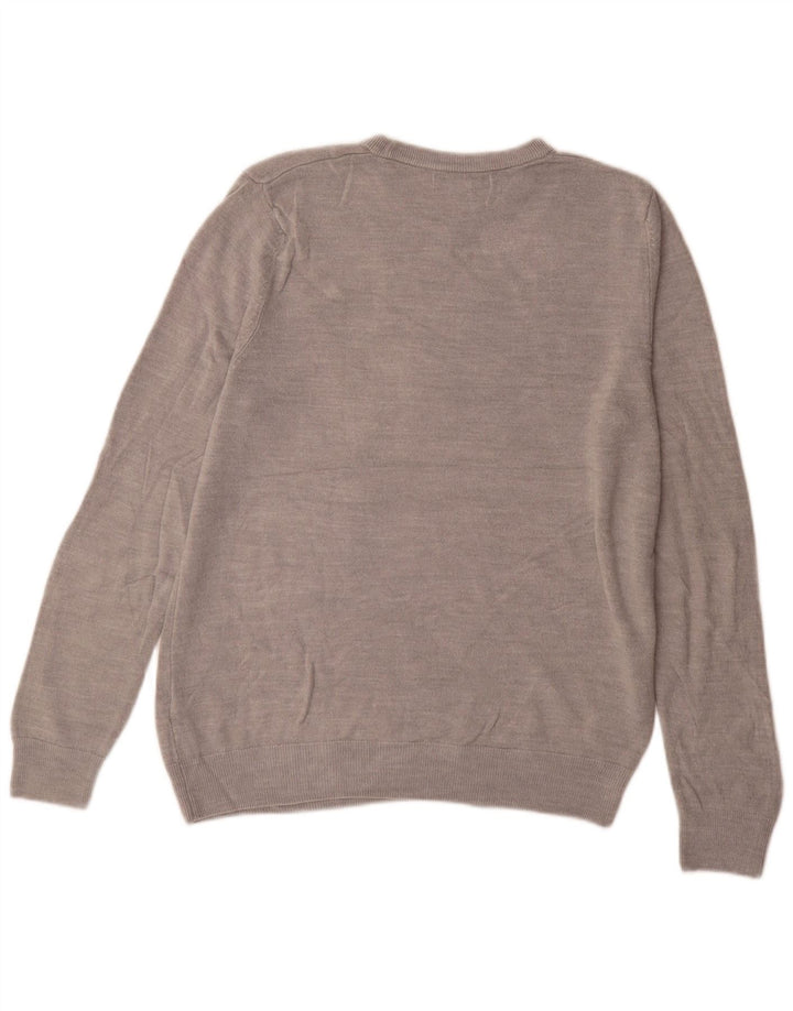 Marks & Spencer Mens Crew Neck Jumper Sweater Medium Grey Acrylic
