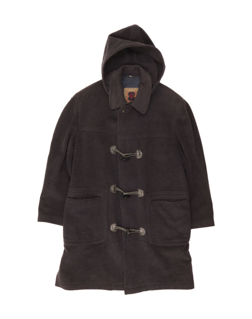 VINTAGE Mens Hooded Duffle Coat UK 42 XL Grey Vintage Vintage and Second-Hand Vintage from Messina Hembry 