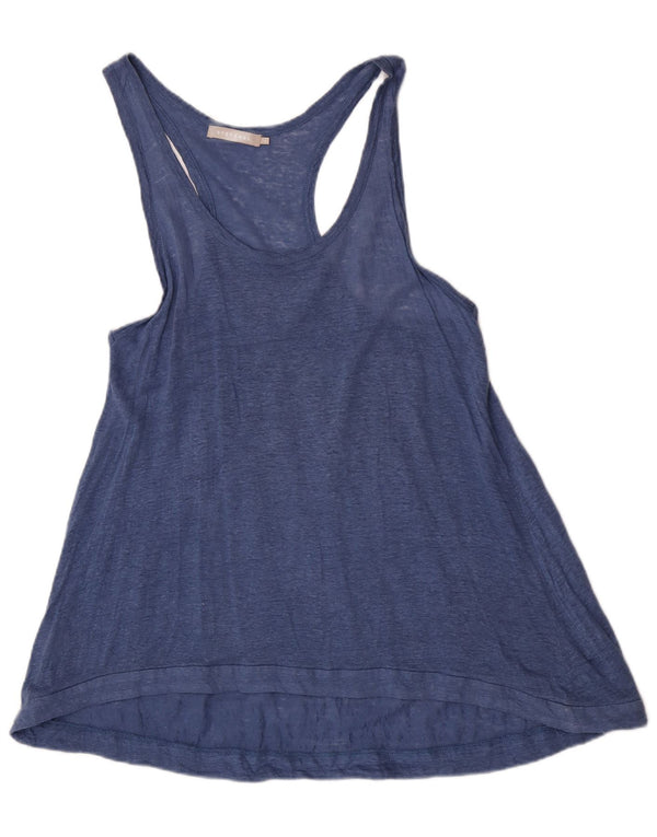 Stefanel Womens Sleeveless Tunic Top UK 12 Medium Blue Linen