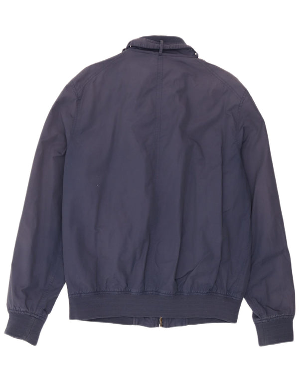 Schott Mens Bomber Jacket UK 44 2XL Navy Blue Cotton