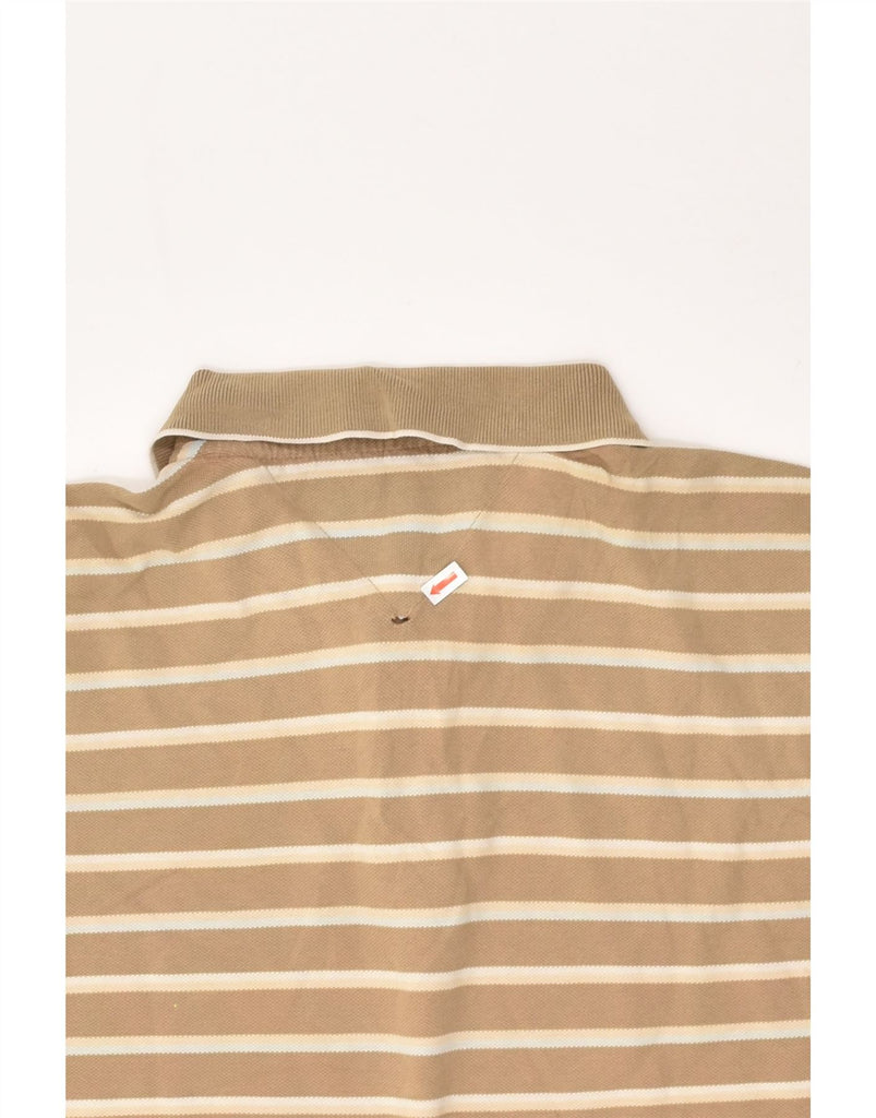 TOMMY HILFIGER Mens Polo Shirt XL Brown Striped Cotton | Vintage Tommy Hilfiger | Thrift | Second-Hand Tommy Hilfiger | Used Clothing | Messina Hembry 