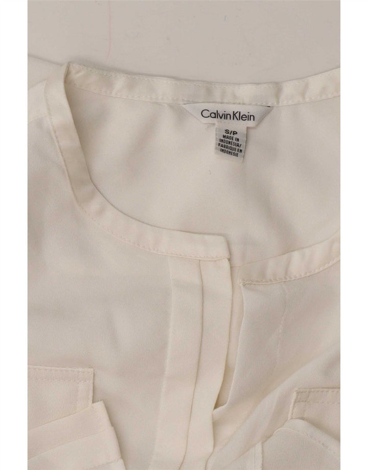Calvin Klein Womens Military Shirt UK 10 Small White