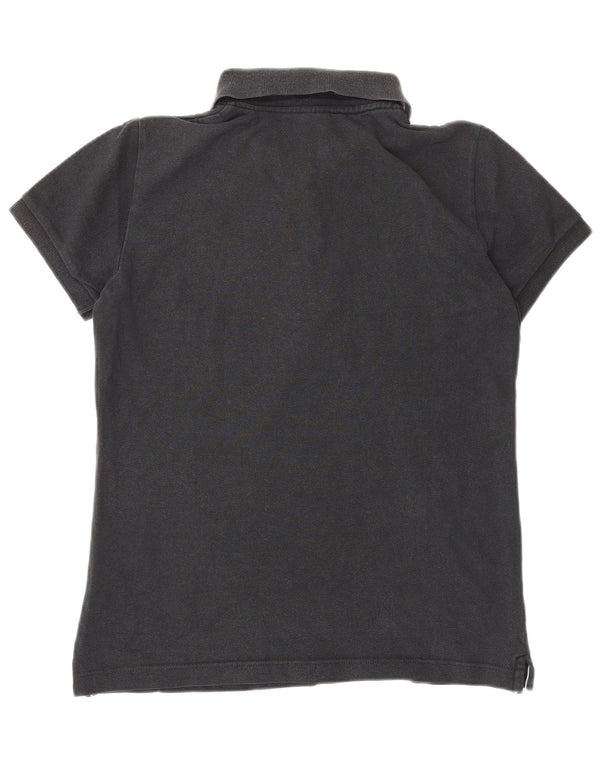 MARINA YACHTING Womens Polo Shirt UK 14 Large Black Cotton