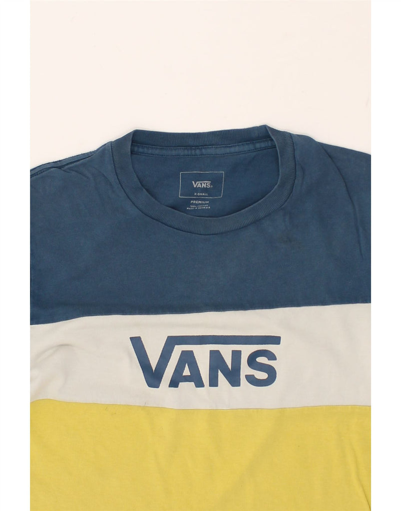 VANS Mens Graphic T-Shirt Top XS Yellow Colourblock Cotton | Vintage Vans | Thrift | Second-Hand Vans | Used Clothing | Messina Hembry 