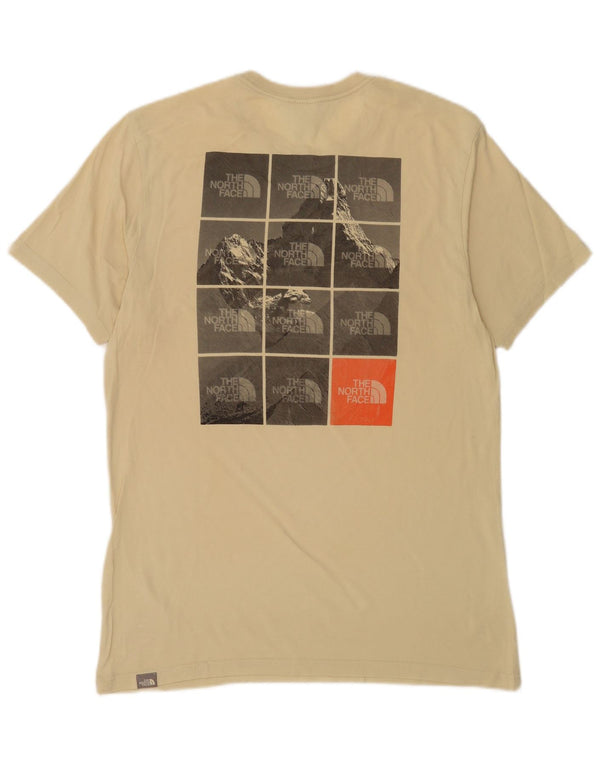 The North Face Mens Graphic T-Shirt Top Medium Beige Cotton