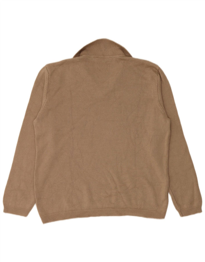 Zara Womens Polo Neck Jumper Sweater UK 14 Medium Beige