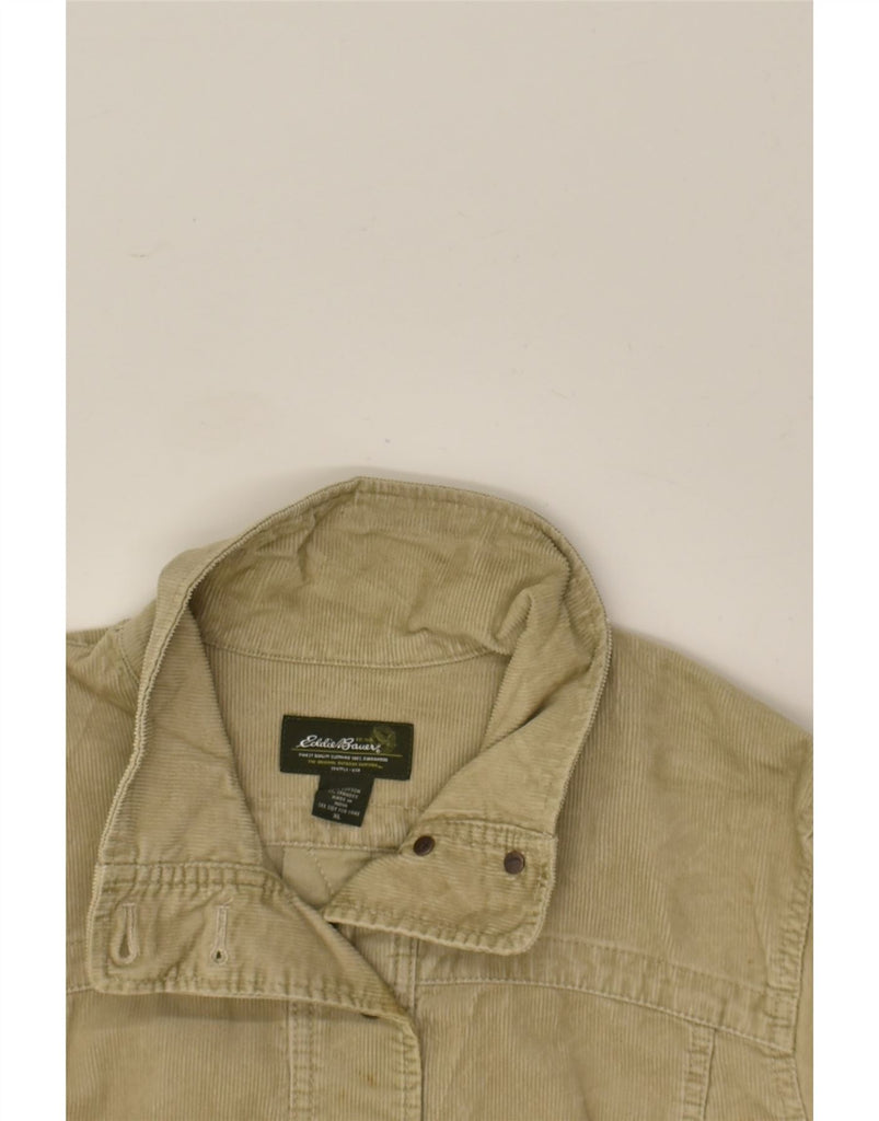 EDDIE BAUER Womens Corduroy Jacket UK 18 XL Khaki Cotton | Vintage Eddie Bauer | Thrift | Second-Hand Eddie Bauer | Used Clothing | Messina Hembry 