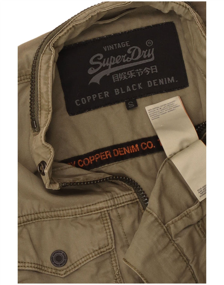 Superdry Mens Bomber Jacket UK 36 Small Khaki Cotton