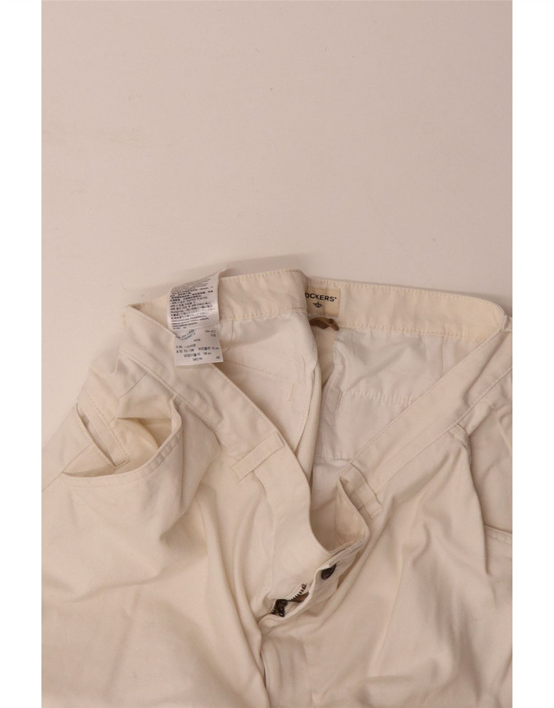 DOCKERS Mens Cargo Shorts W36 Large Off White Cotton