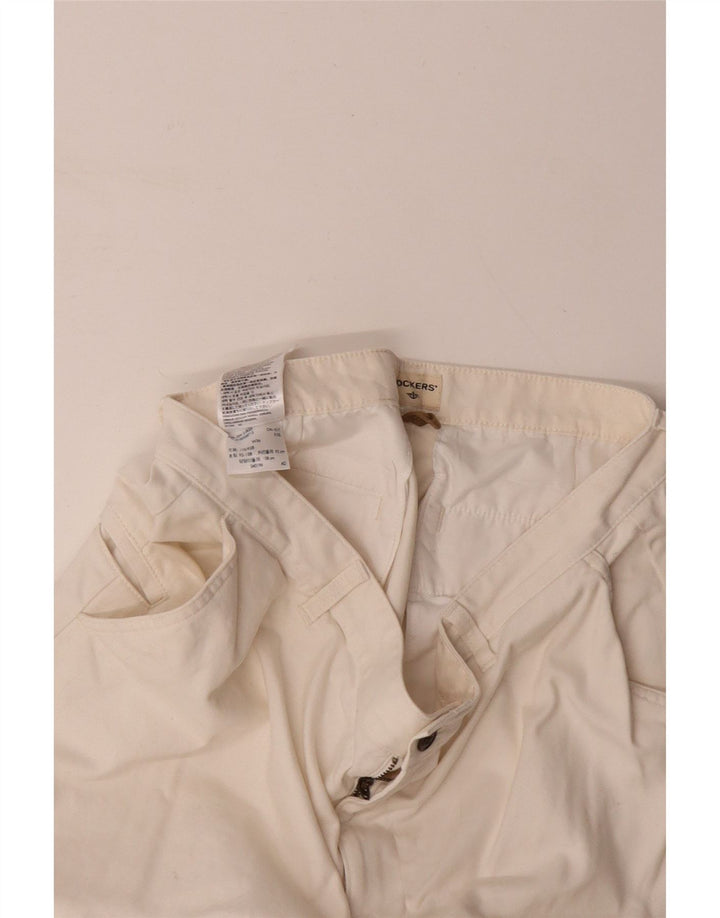 DOCKERS Mens Cargo Shorts W36 Large Off White Cotton