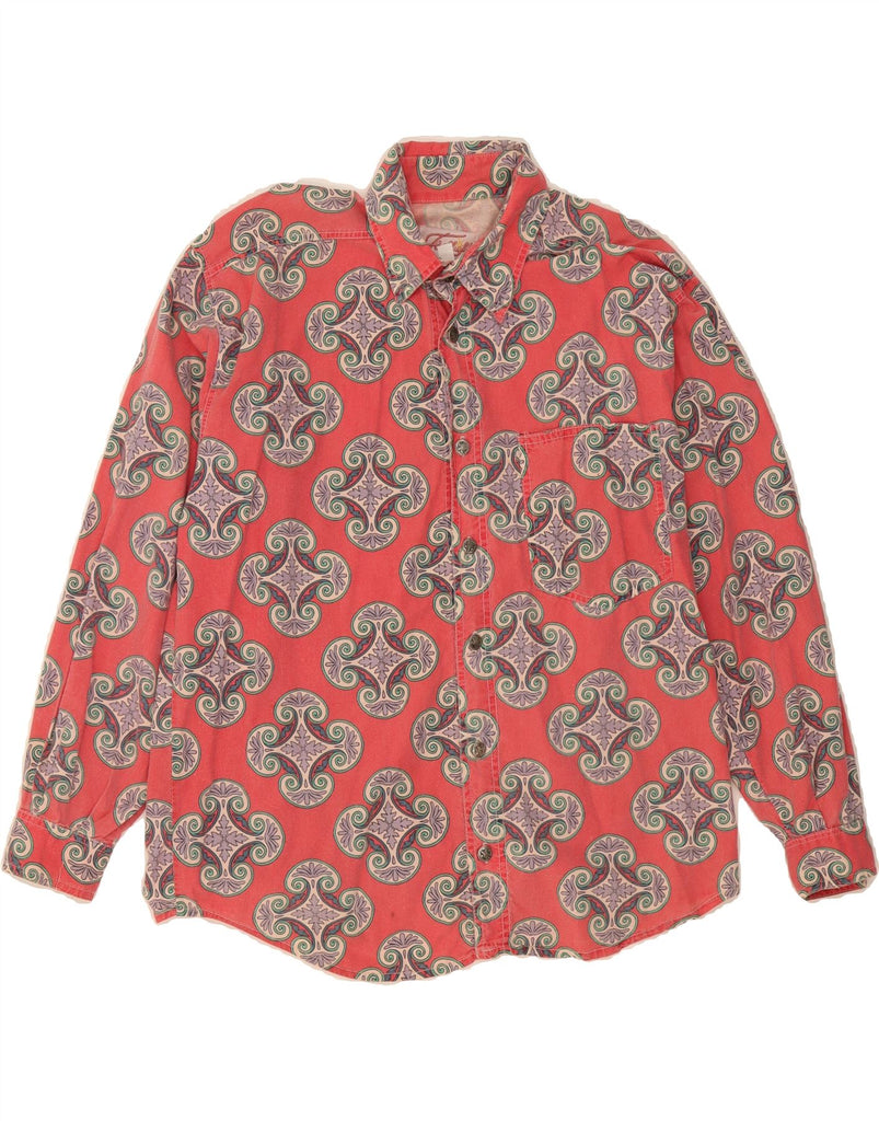 VINTAGE Womens Shirt UK 10/12 Medium  Red Paisley Cotton Vintage Vintage and Second-Hand Vintage from Messina Hembry 
