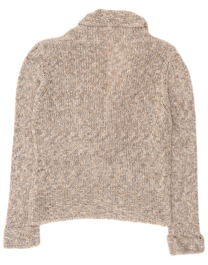 Marks & Spencer Womens Front Tie Cardigan Sweater UK 14 Large Grey Flecked