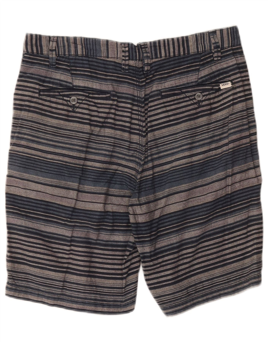 Vans Mens Chino Shorts W32 Medium Grey Striped Cotton