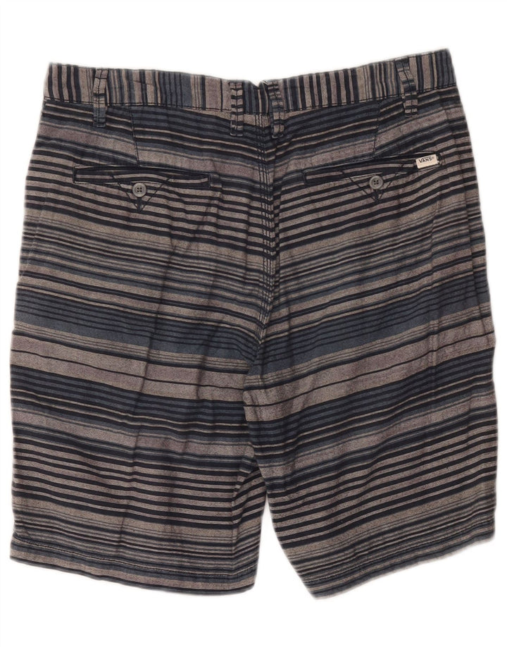Vans Mens Chino Shorts W32 Medium Grey Striped Cotton