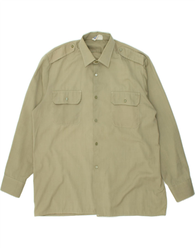 VINTAGE Mens Military Shirt Large Khaki | Vintage Vintage | Thrift | Second-Hand Vintage | Used Clothing | Messina Hembry 