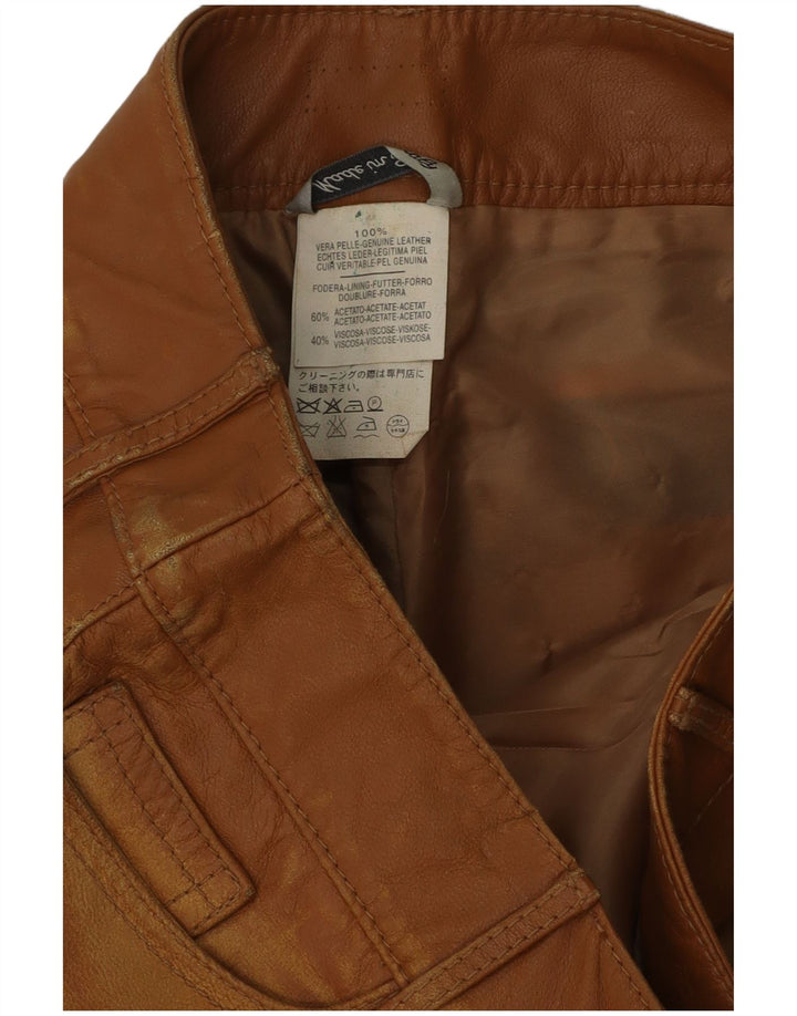 Vintage Mens Leather Trousers W34 L35 Brown