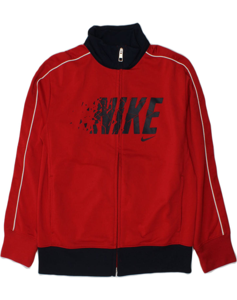 NIKE Girls Graphic Tracksuit Top Jacket 10-11 Years Medium Red Polyester | Vintage Nike | Thrift | Second-Hand Nike | Used Clothing | Messina Hembry 