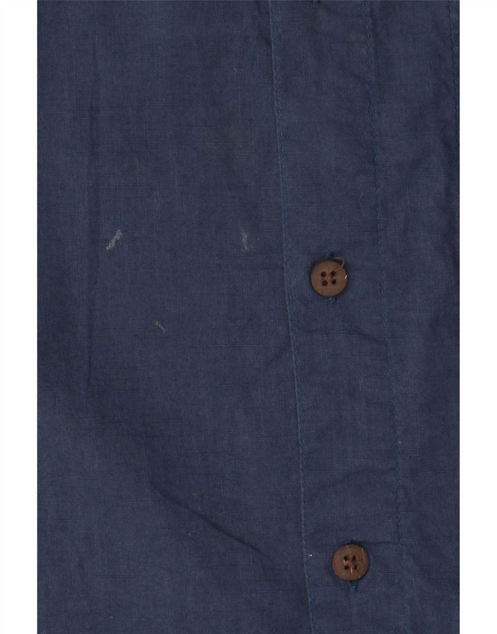 Mountain Warehouse Mens Short Sleeve Shirt Large Navy Blue Cotton