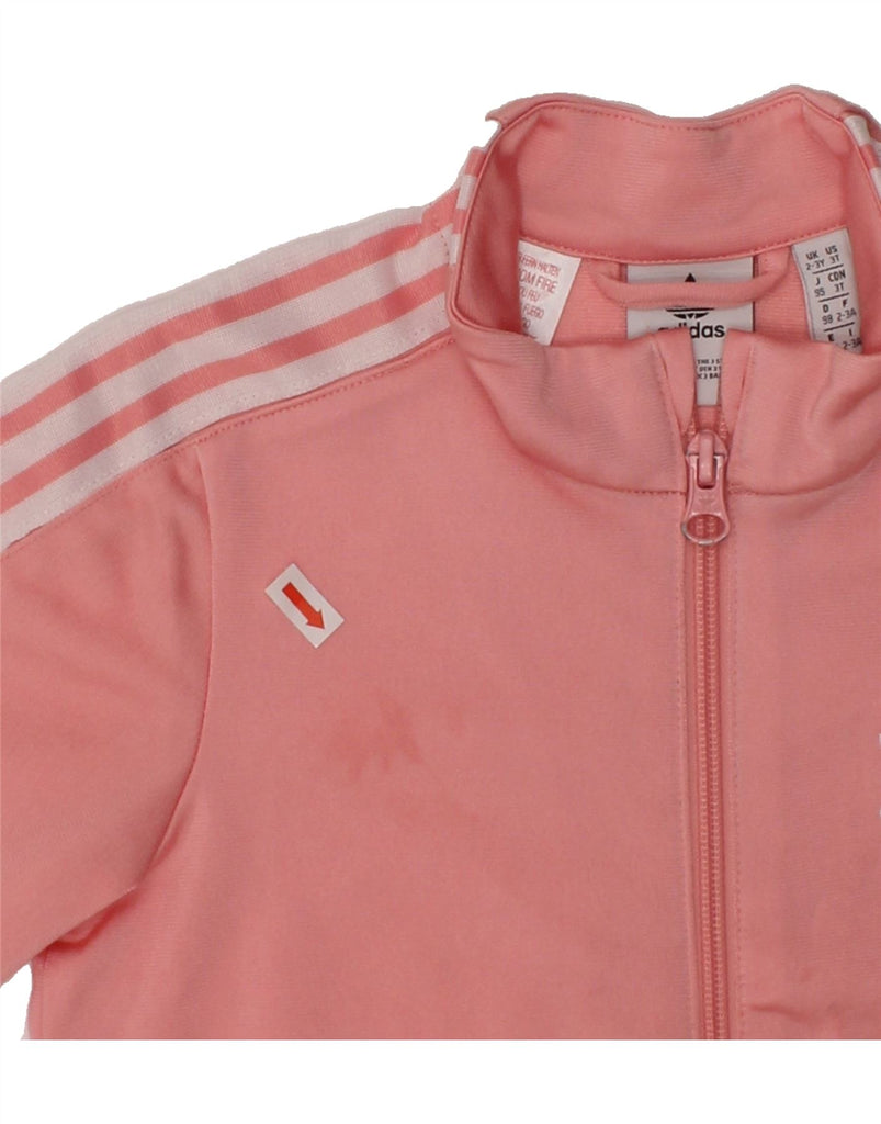 ADIDAS Girls Tracksuit Top Jacket 2-3 Years Pink Polyester | Vintage Adidas | Thrift | Second-Hand Adidas | Used Clothing | Messina Hembry 