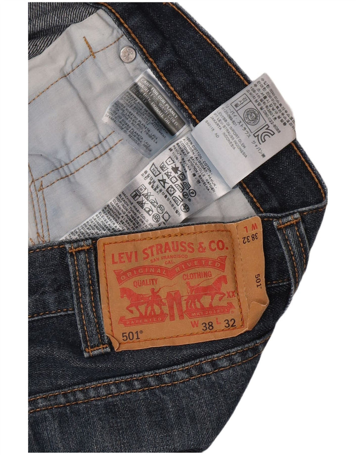 Levi's Mens 501 Straight Jeans W38 L32 Blue Cotton