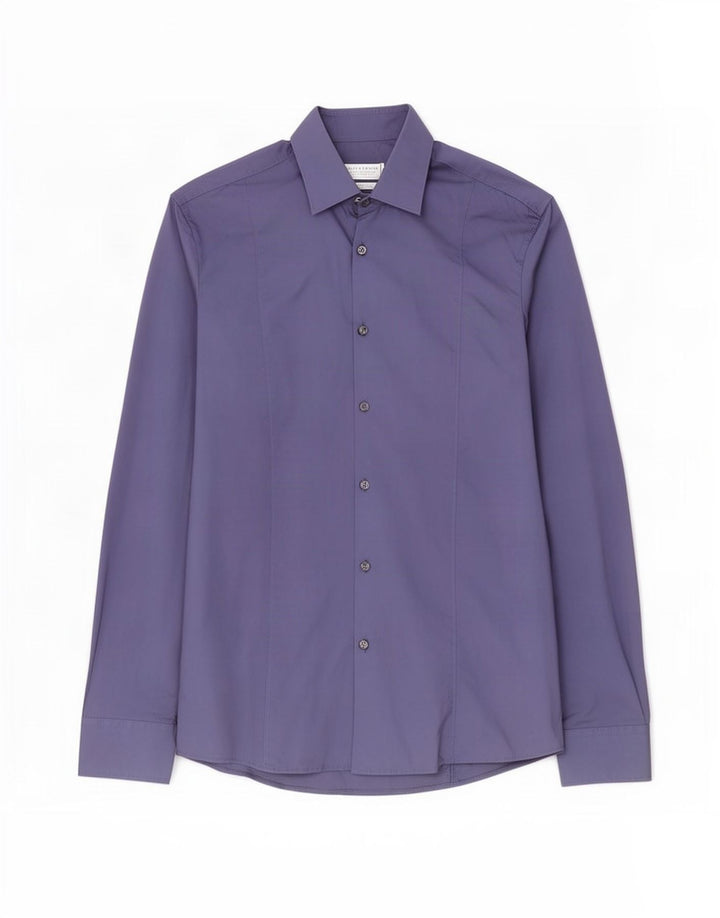 Zara Mens Slim Fit Shirt Medium Blue Cotton