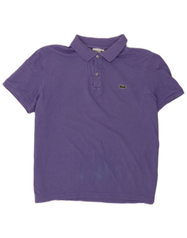 Lacoste Mens Slim Fit Polo Shirt Size 6 XL Purple Cotton