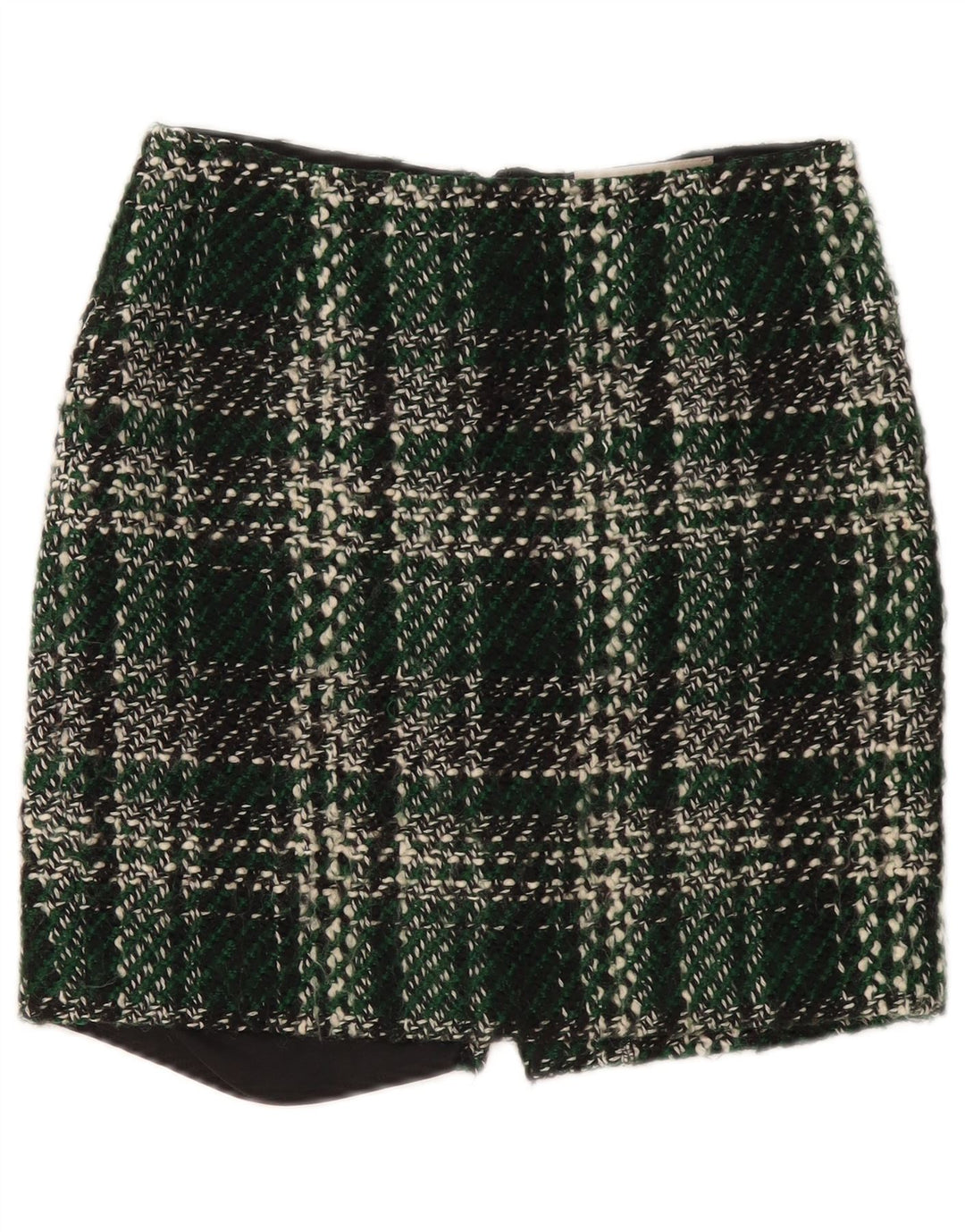 Fenn Wright Manson Womens Mini Skirt UK 10 Small W30 Green Check Wool