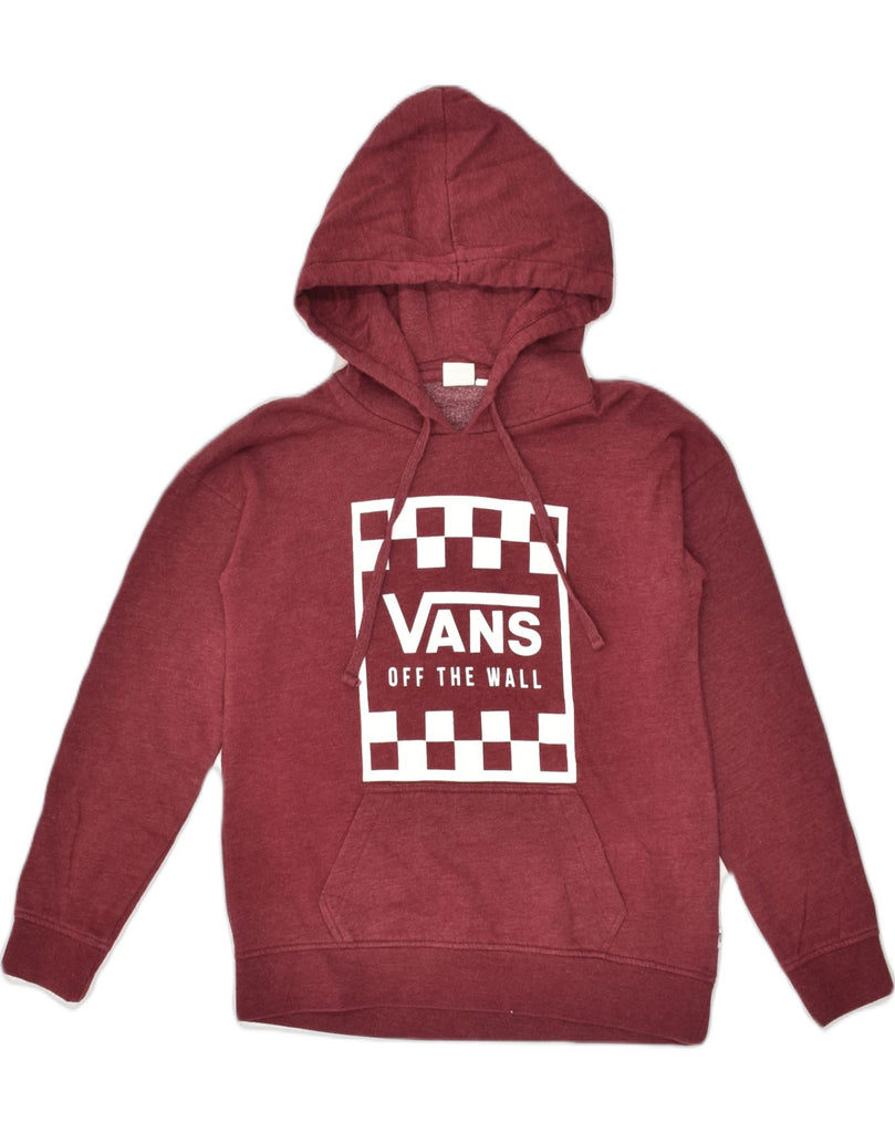 VANS Mens Graphic Hoodie Jumper XS Burgundy Cotton | Vintage Vans | Thrift | Second-Hand Vans | Used Clothing | Messina Hembry 