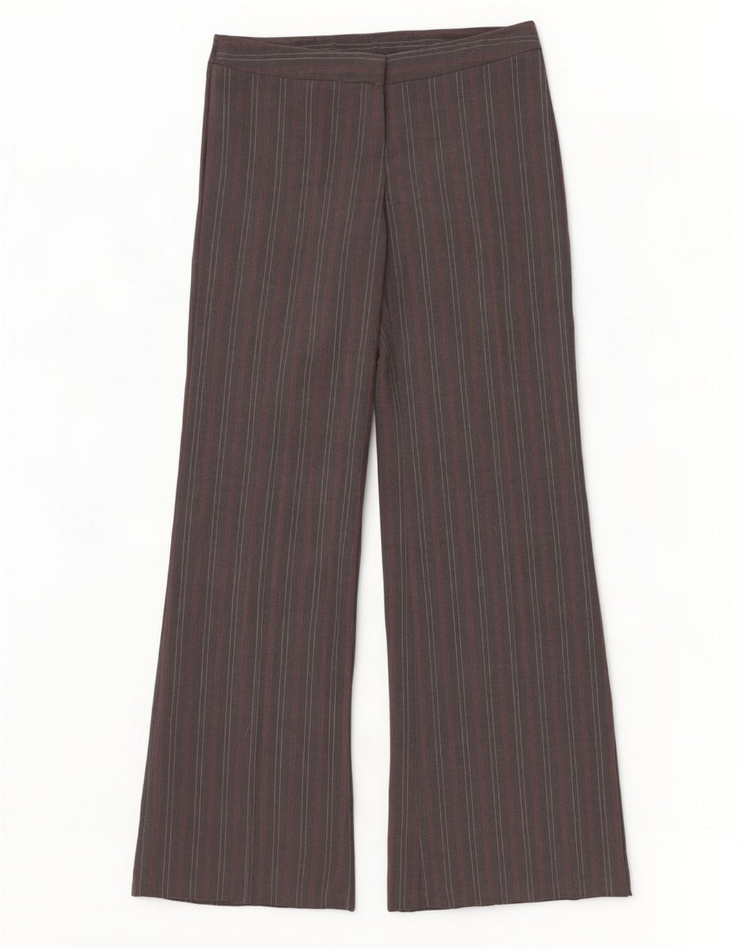 Benetton Womens Stretch Suit Trousers IT 44 Medium W32 L35 Grey Pinstripe