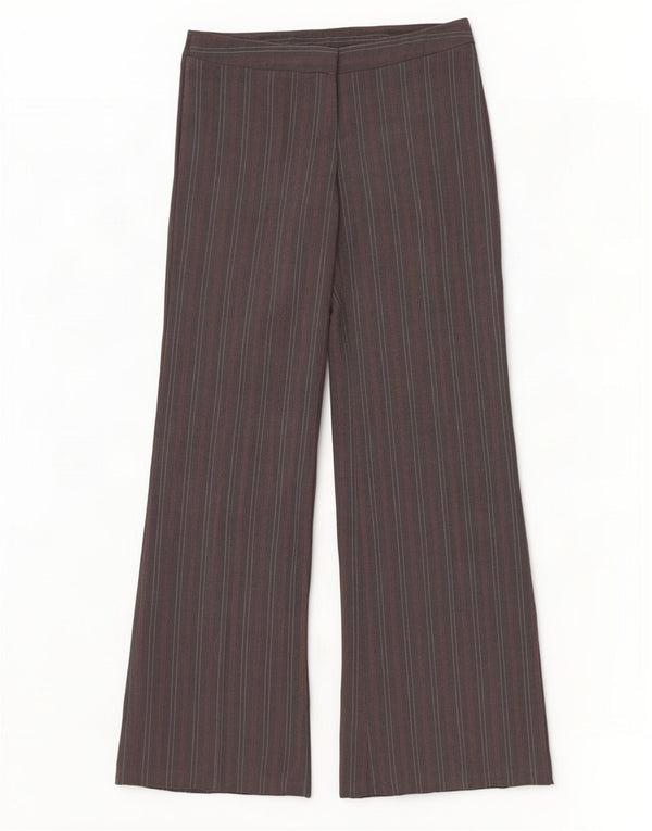 Benetton Womens Stretch Suit Trousers IT 44 Medium W32 L35 Grey Pinstripe