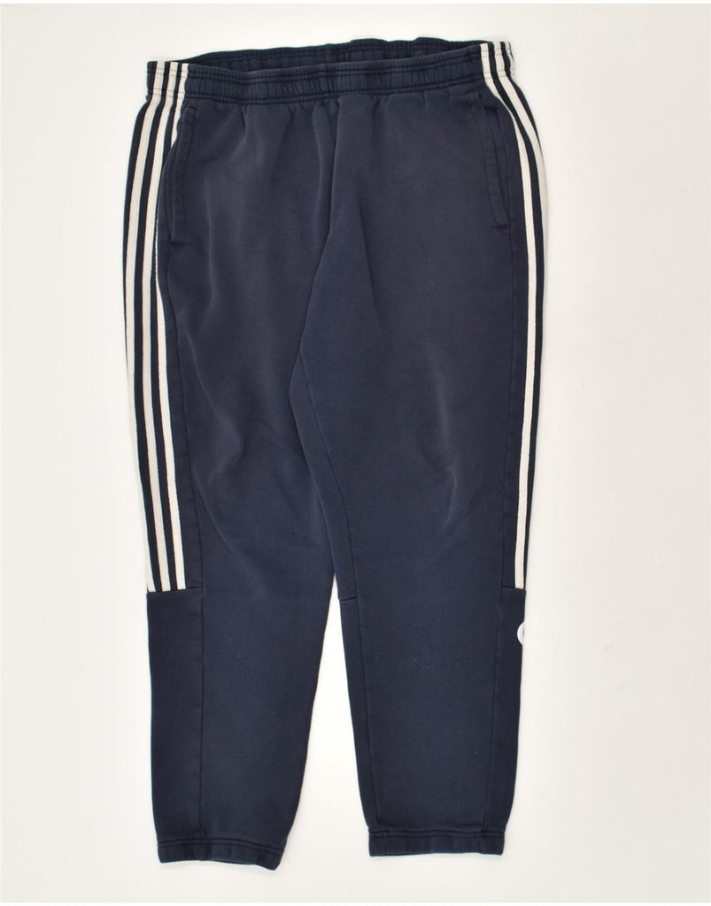 ADIDAS Mens Graphic Tracksuit Trousers Joggers XL Navy Blue Cotton | Vintage Adidas | Thrift | Second-Hand Adidas | Used Clothing | Messina Hembry 