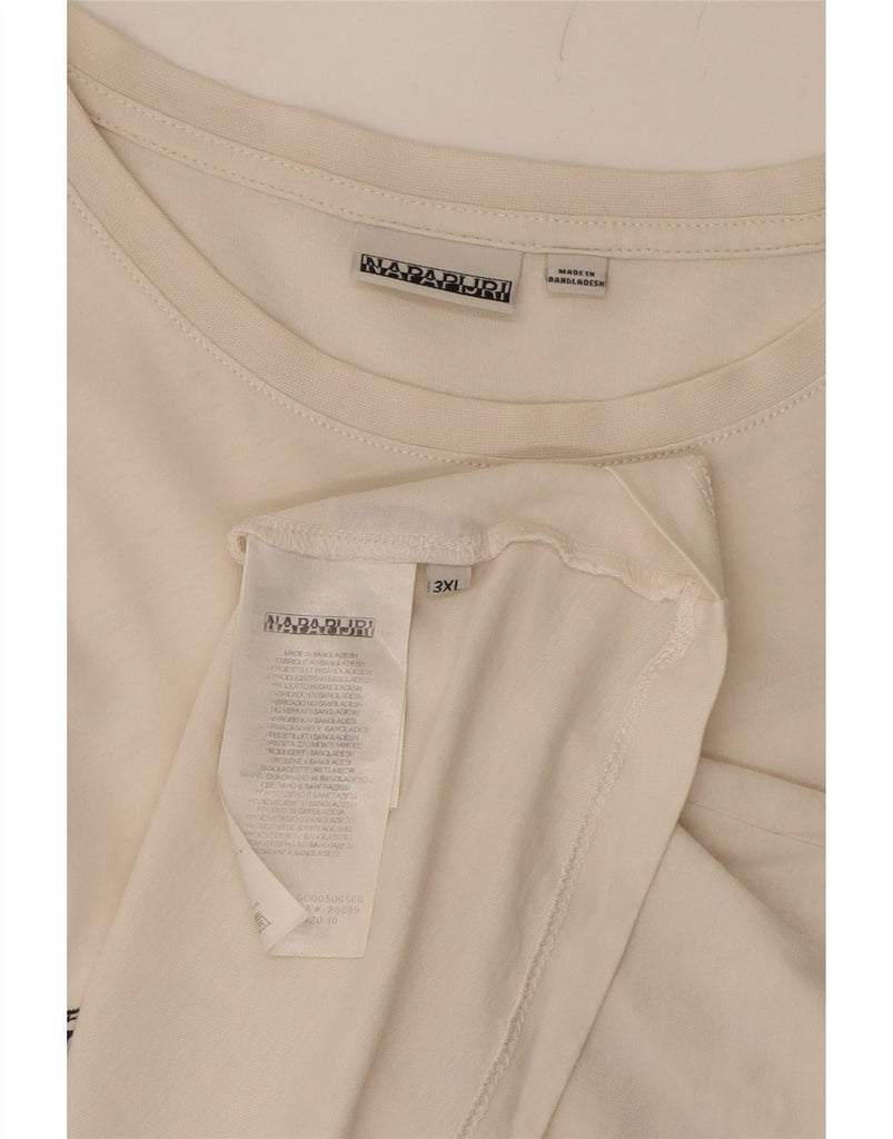 NAPAPIJRI Mens Graphic T-Shirt Top 3XL White Cotton Vintage Napapijri and Second-Hand Napapijri from Messina Hembry 