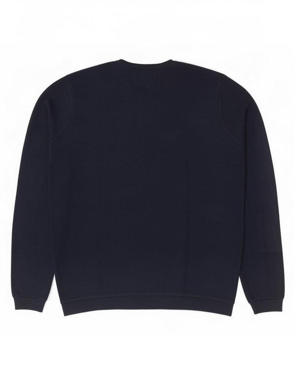 Zara Mens Crew Neck Jumper Sweater Large Navy Blue