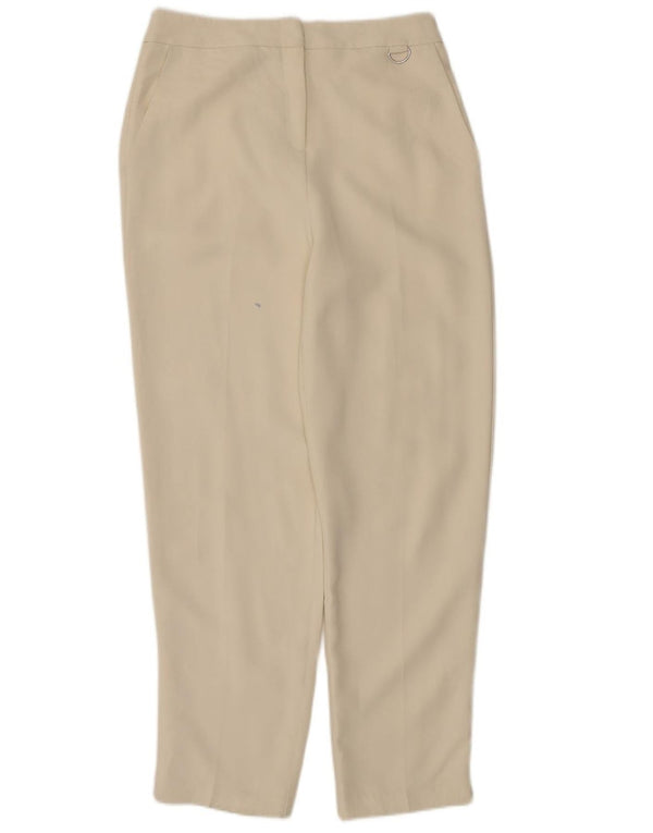 Topshop Womens High Waist Chino Trousers UK 12 Medium W30 L30 Off White