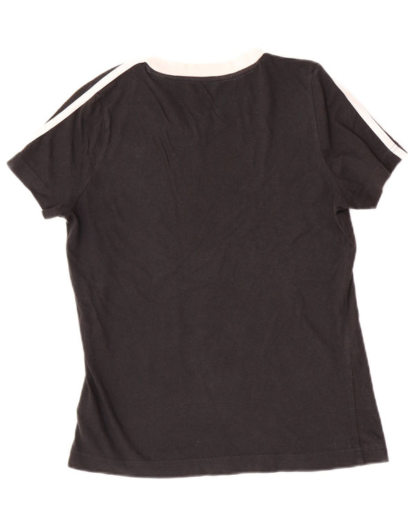 Adidas Girls T-Shirt Top 11-12 Years Black Cotton