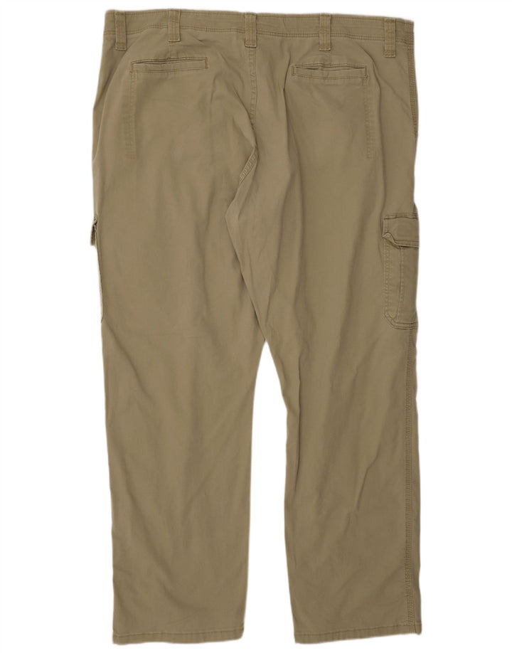 WRANGLER Mens Relaxed Fit Cargo Trousers W42 L30 Khaki Cotton