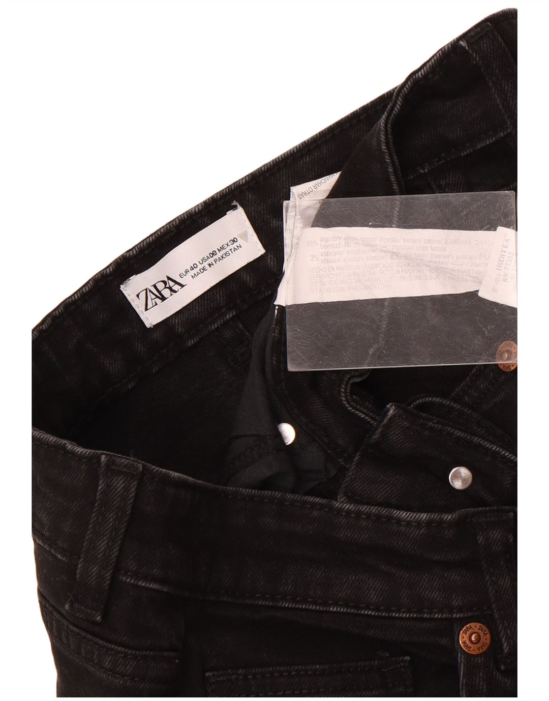 Zara Womens Straight Jeans EU 40 Medium W30 L26 Black Cotton