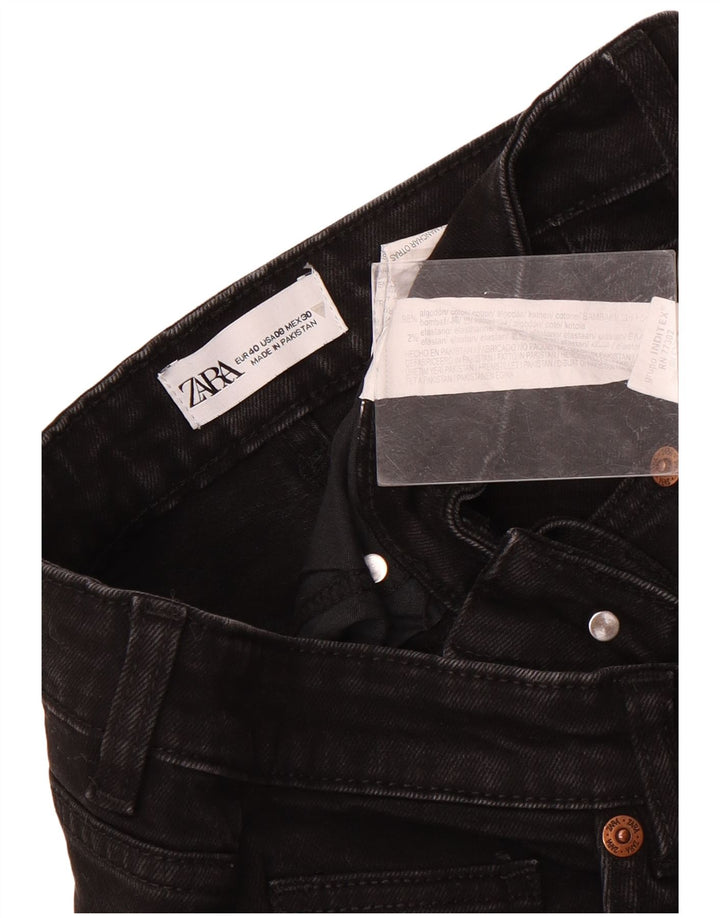 Zara Womens Straight Jeans EU 40 Medium W30 L26 Black Cotton