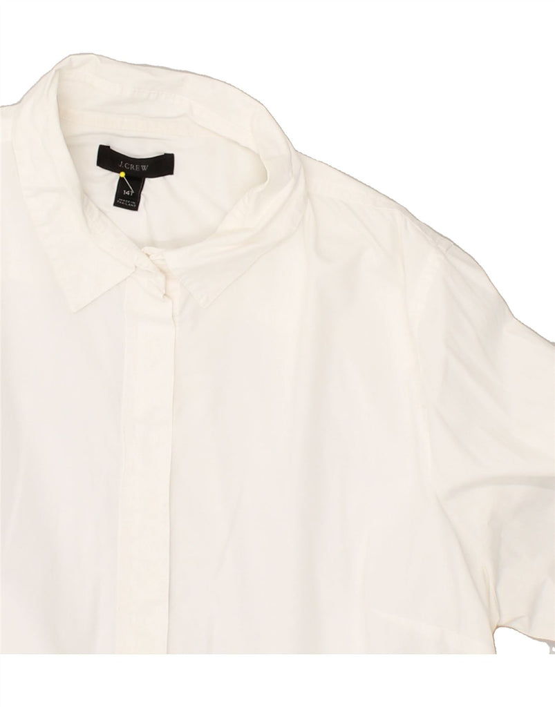 J. CREW Womens Tall Shirt US 14 XL White Cotton | Vintage J. Crew | Thrift | Second-Hand J. Crew | Used Clothing | Messina Hembry 