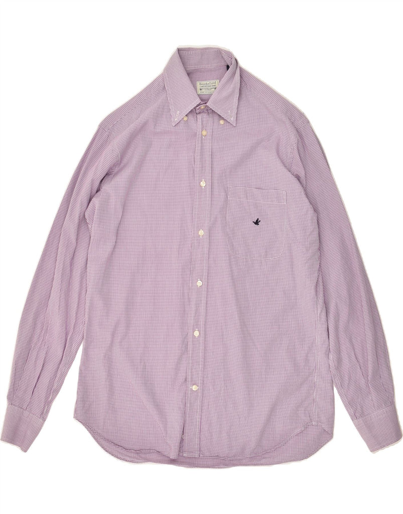 BROOKSFIELD Mens Shirt Size 39 Medium Purple Check | Vintage Brooksfield | Thrift | Second-Hand Brooksfield | Used Clothing | Messina Hembry 