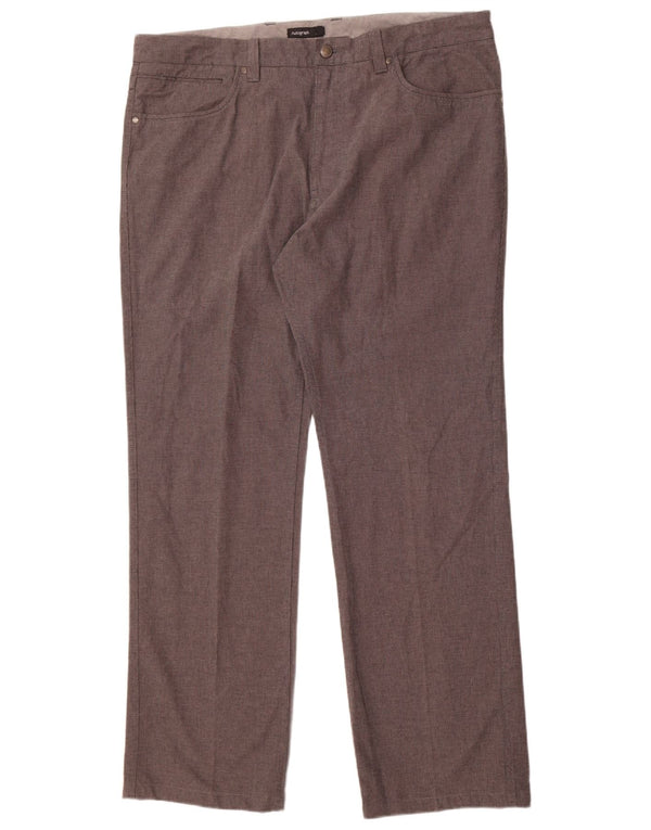 Marks & Spencer Mens Autograph Straight Casual Trousers W40 L33 Grey Cotton