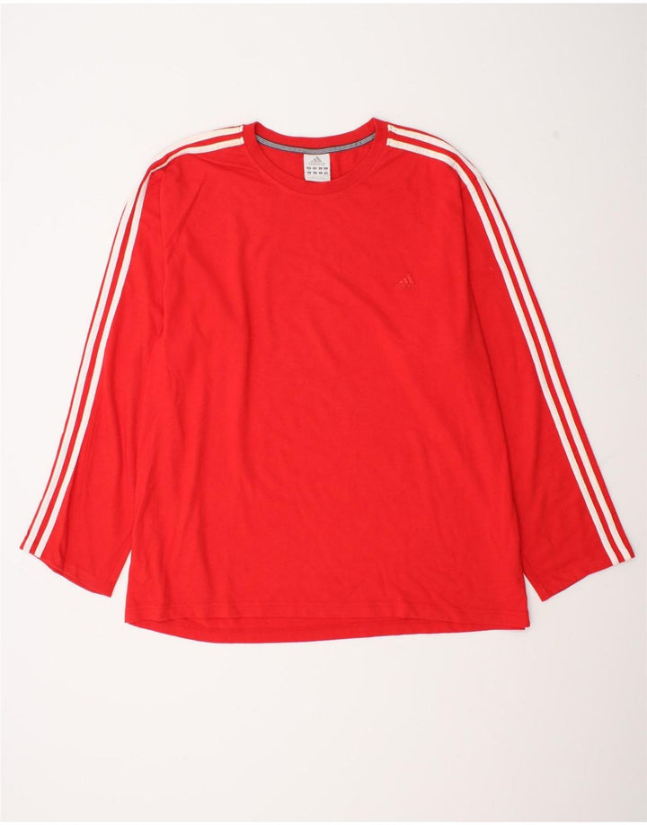 Adidas Mens Top Long Sleeve 2XL Red Cotton