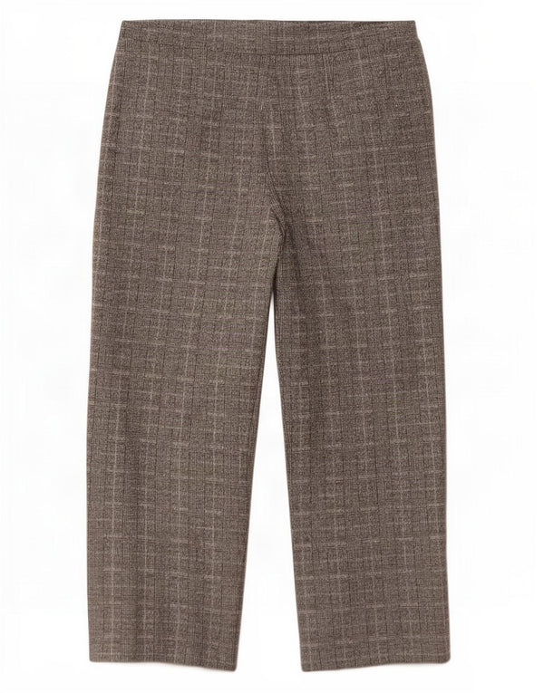 Marks & Spencer Womens Straight Trousers UK 18 XL W36 L28 Grey Plaid