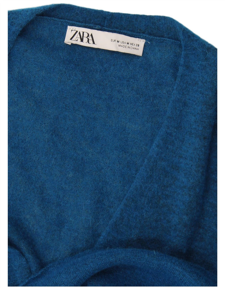 Zara Womens Oversized Cardigan Sweater UK 14 Medium Blue