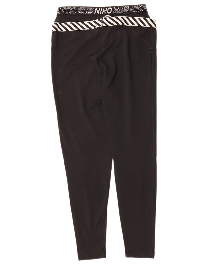 NIKE Womens Graphic Leggings UK 8 Small  Black