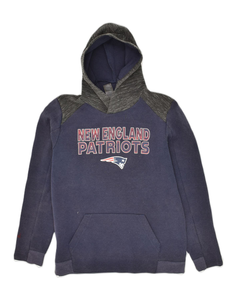 NFL Boys Graphic Hoodie Jumper 15-16 Years XL Navy Blue Colourblock Cotton | Vintage NFL | Thrift | Second-Hand NFL | Used Clothing | Messina Hembry 