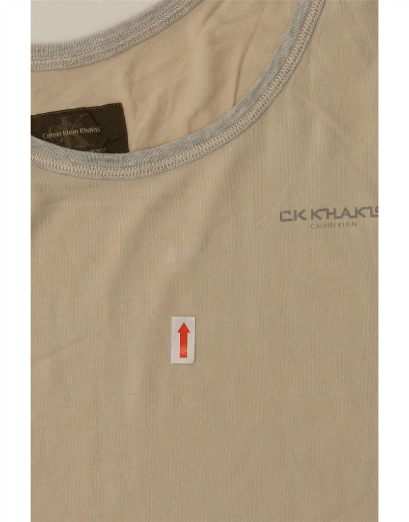 CALVIN KLEIN Girls Vest Top 10-11 Years Large Beige Cotton Vintage Calvin Klein and Second-Hand Calvin Klein from Messina Hembry 