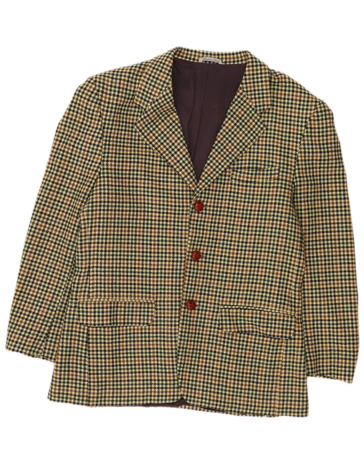 Wampum Mens 3 Button Blazer Jacket UK 38 Medium Multicoloured Houndstooth