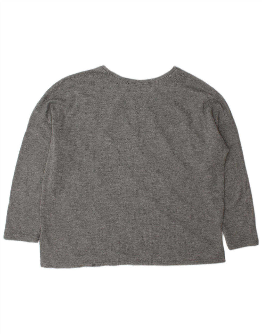 Zara Womens Oversized Crew Neck Jumper Sweater UK 14 Medium Grey